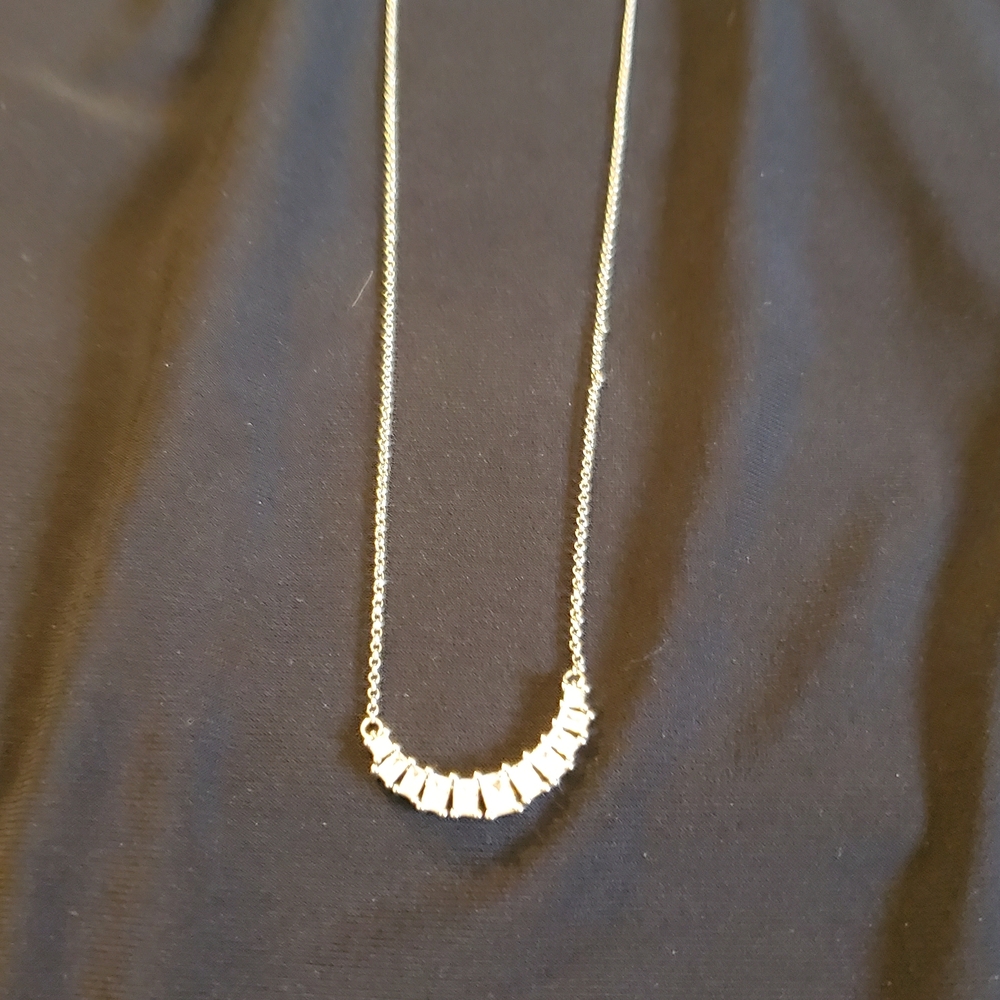Silver Necklace with CZ Accents